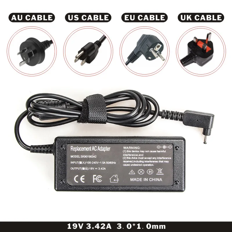 FDBRO 19V 3.42A 3 0*1 1 Ноутбук AC адаптер питания зарядное устройство источник для ACER Aspire One