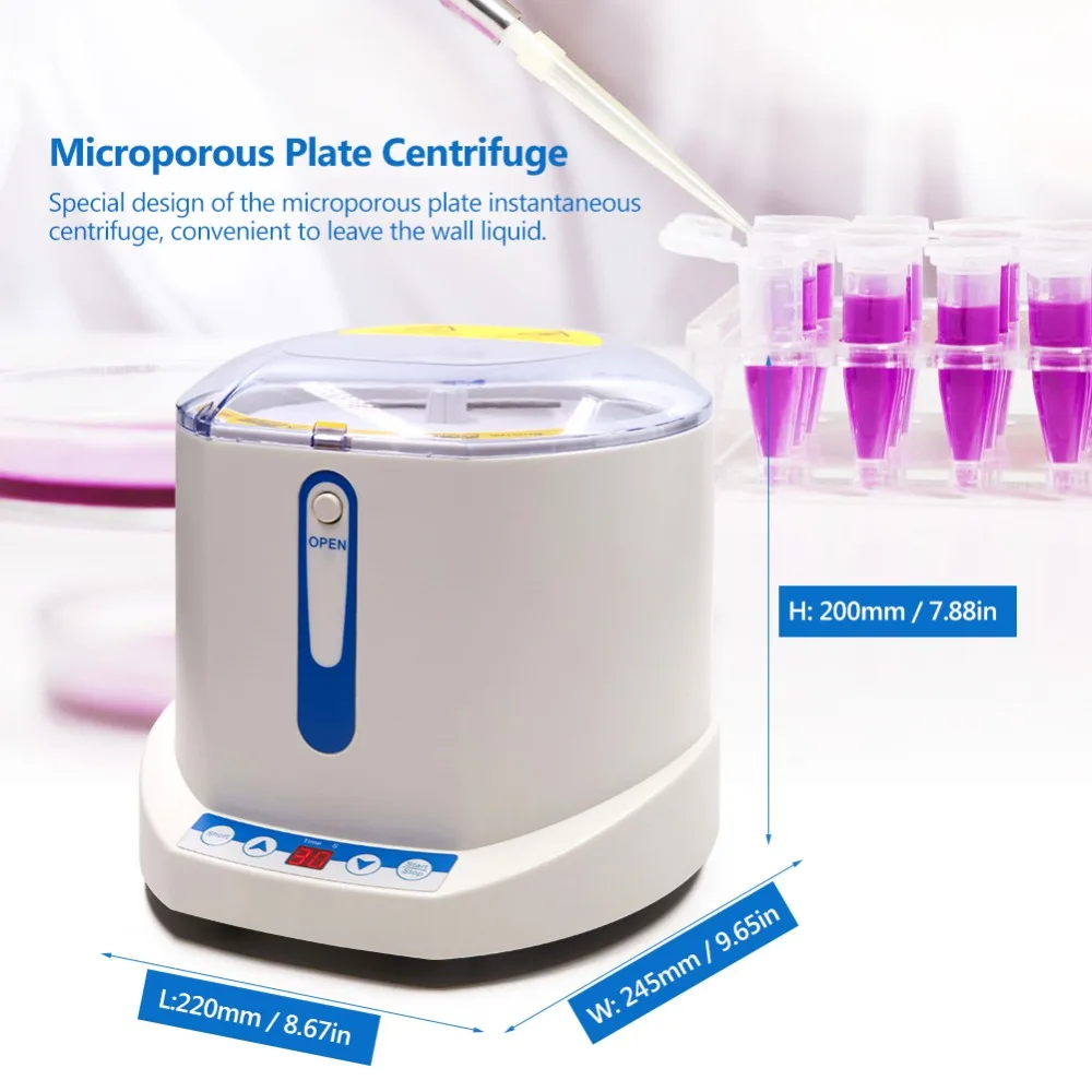 

96-hole Microplate Centrifuge Electric Medical Laboratory Centrifuge Separation Timing Adjusted 2500rpm Transient Centrifugeuse