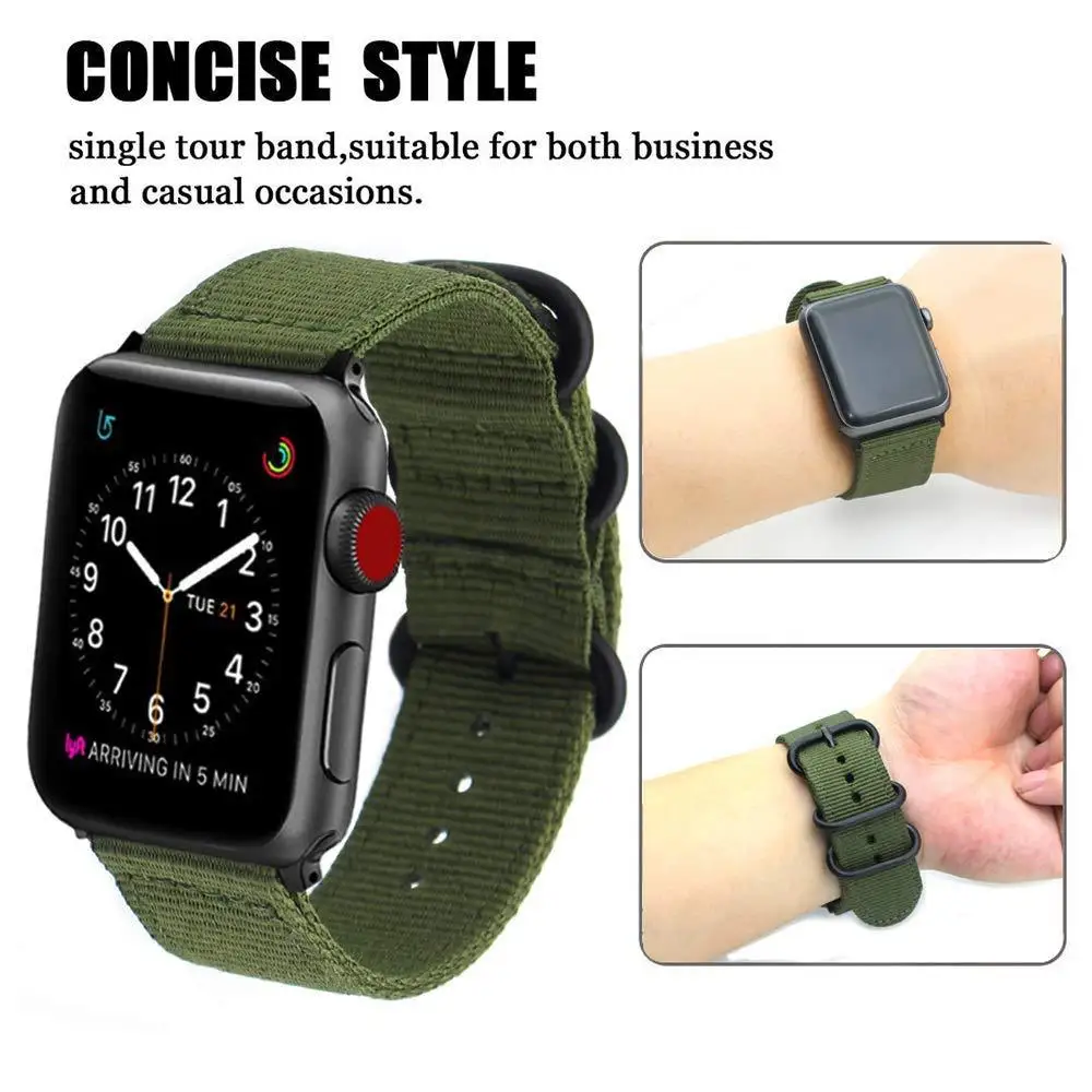 Нейлоновые ремешки, подходящие для Apple Watch серии 1/2/3/4 нейлоновый ремешок для часов аксессуары для Apple Watch, 38 мм, ремешок, 40 мм 42 44 мм