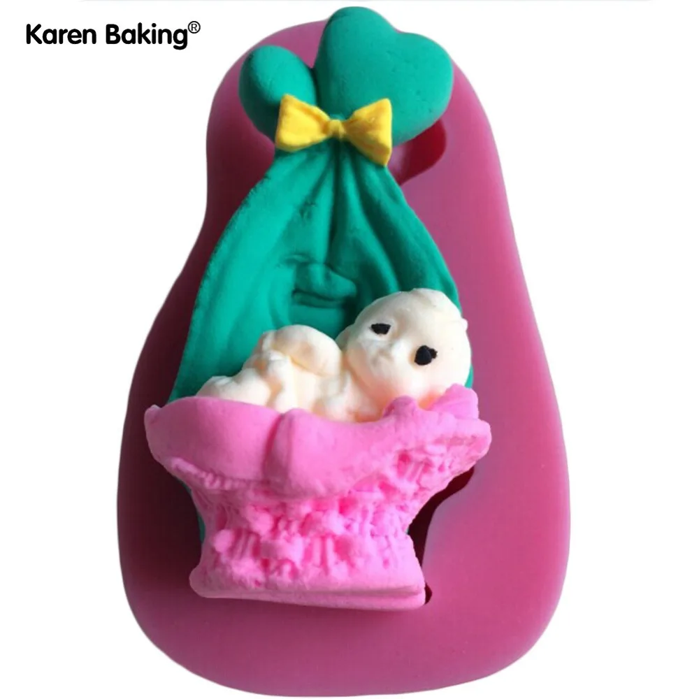 Милая силиконовая форма в форме спящего младенца 3D для помадки кухонная посуда