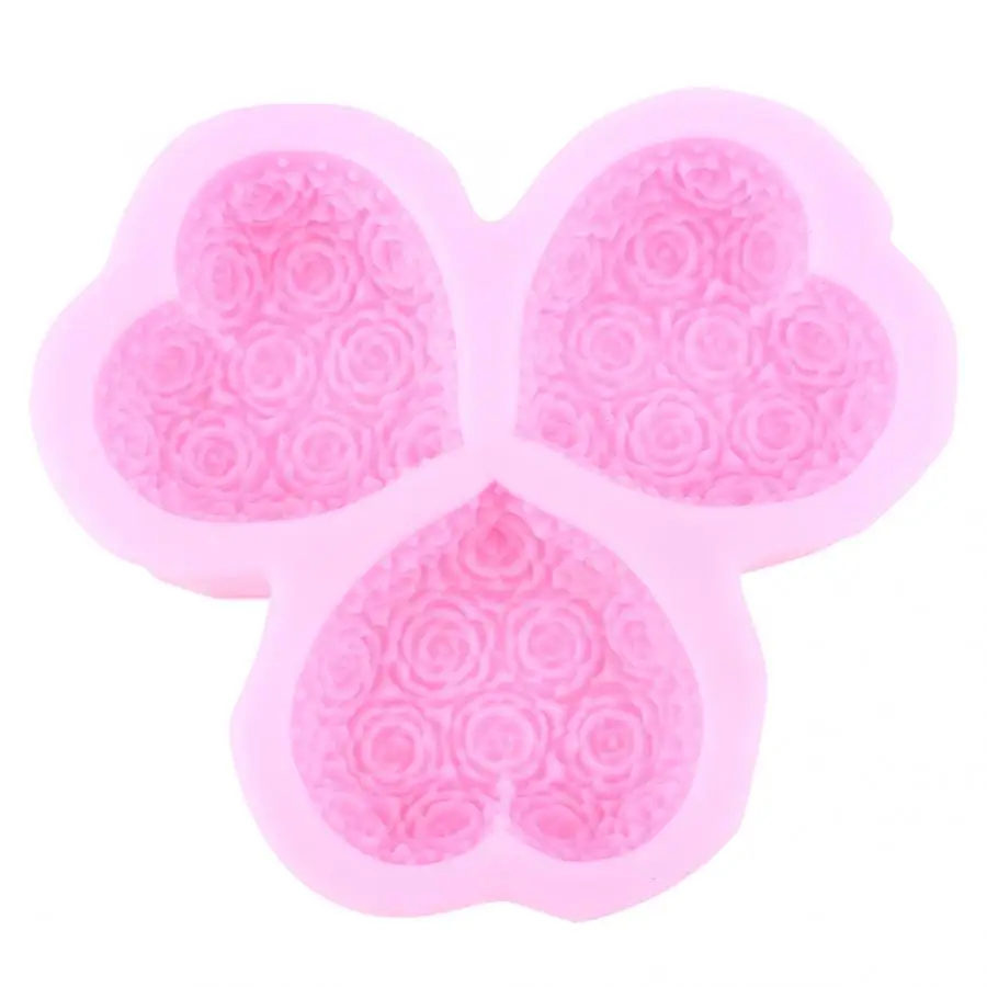 Инструменты для выпечки кремовые пирожные 3 полости 3D в форме сердца кексов формы