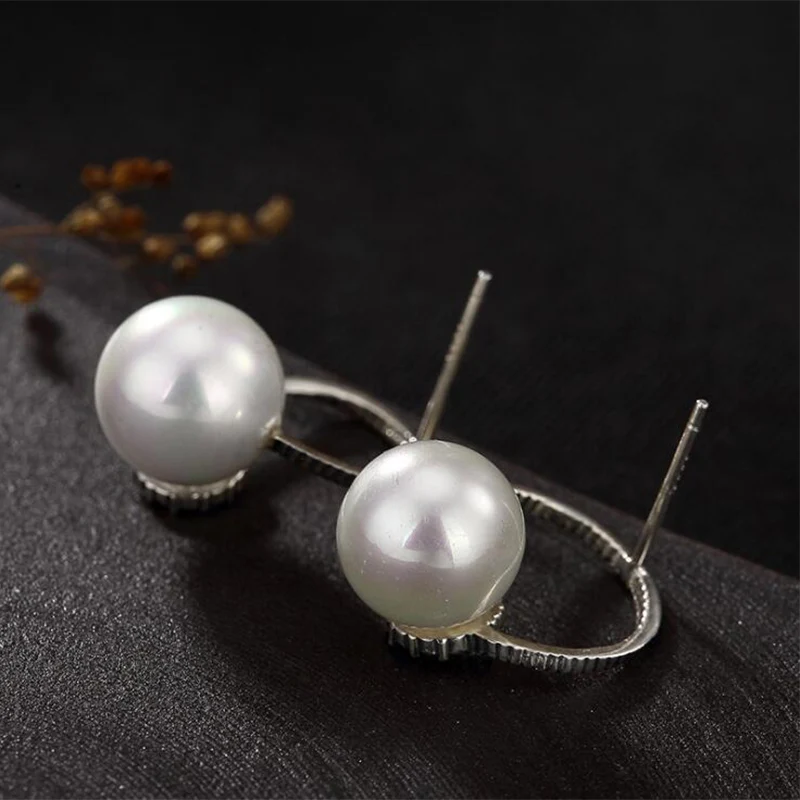 Женские простые серьги гвоздики Moon брендовые из 100% настоящего серебра 925 пробы с