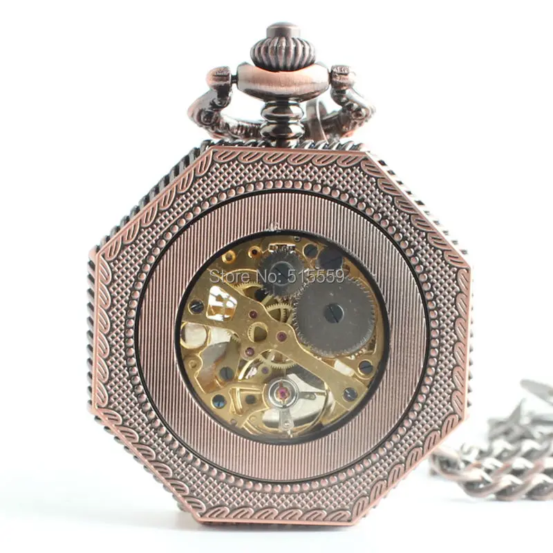 Hot Selling Father's Day Gift Bronze Hollowed Roman Dial Mechanical Pocket Watch Vintage Hand Wind Wholesale | Наручные часы