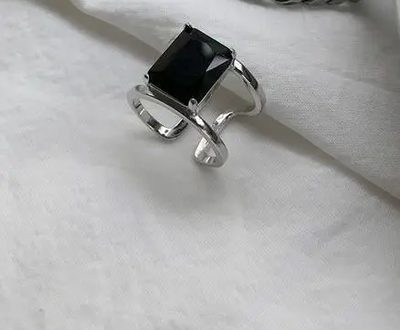 Silvology 925 пробы серебряные квадратные циркониевые кольца ажурные креативные Роскошные минималистичные кольца для женщин элегантные ювелирные изделия - Цвет камня: Rings-B