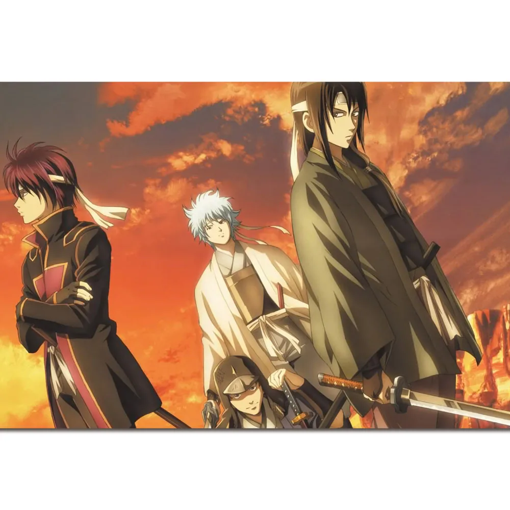 Gintama японского аниме искусство шелковая ткань плакат печать 24x36 дюймов 32*48