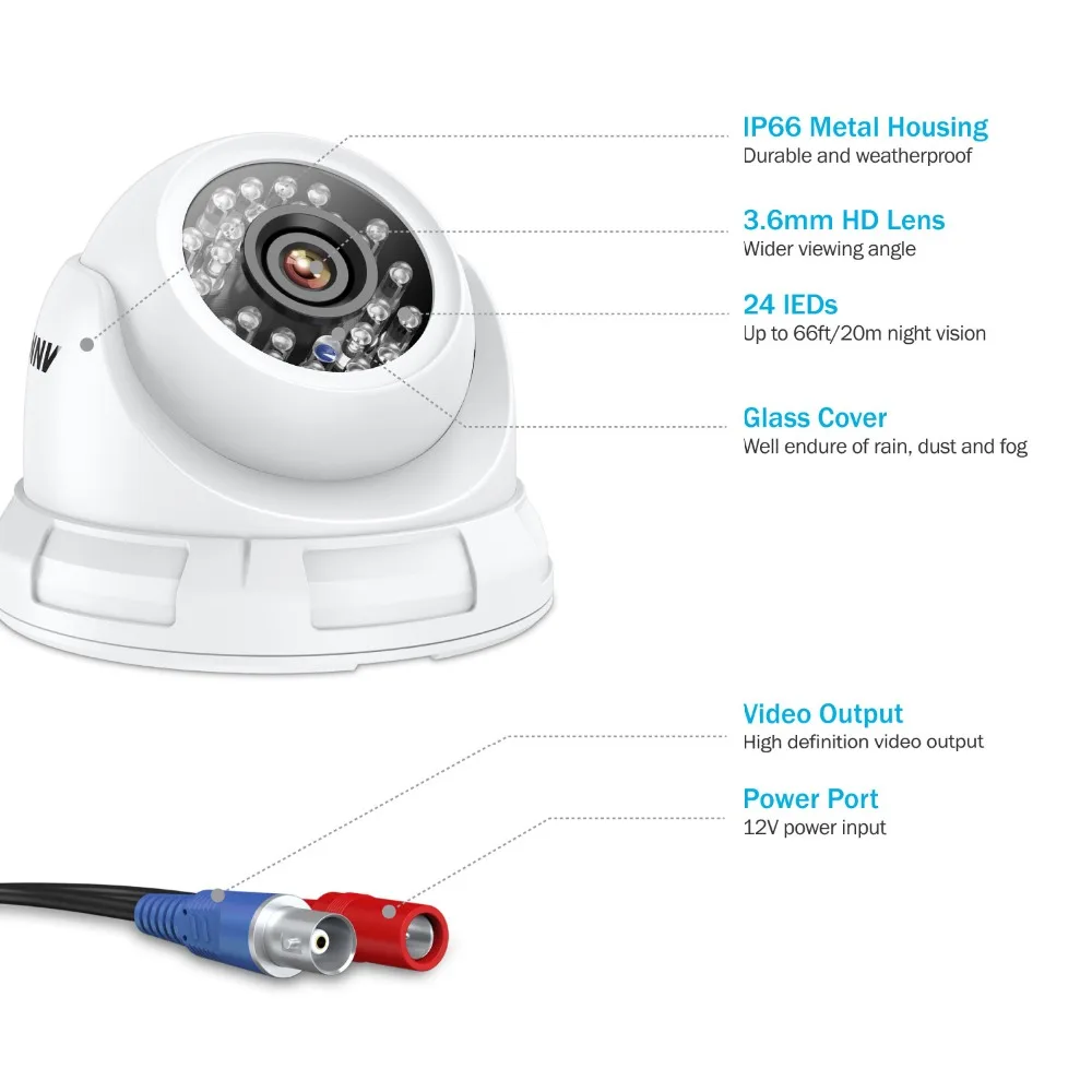 ANNKE 5in1 CCTV Системы 8 канальный сетевой видеорегистратор 1MP H.264 + видеонаблюдения s
