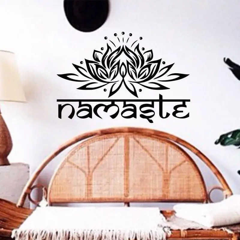 JJRUI индийские слова религия виниловая наклейка на стену Спальня цветок лотоса