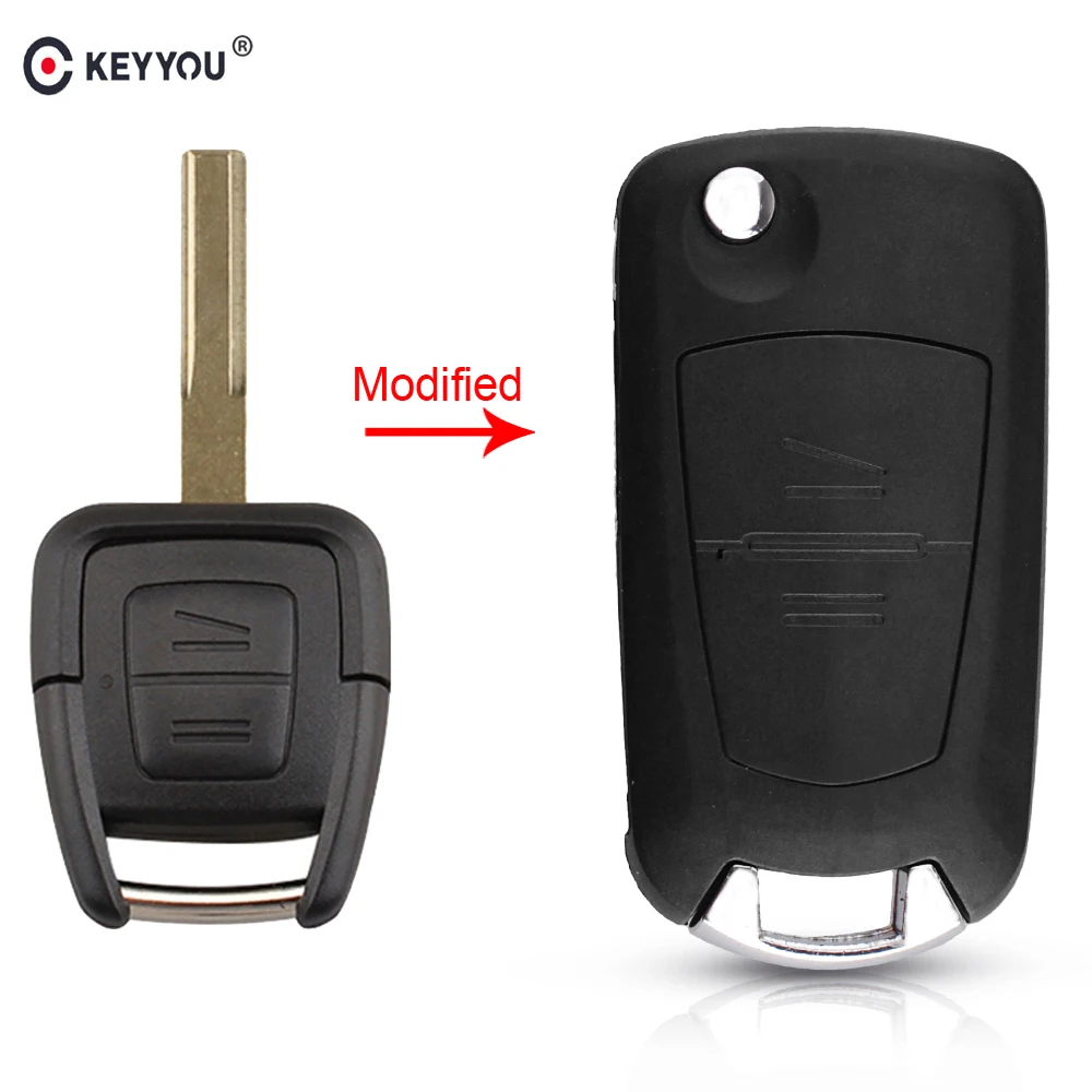 KEYYOU 2 кнопки дистанционного изменения Флип складной Автомобильный Брелок чехол для Opel Монтана Vectra Agile Novo Corsa HU43 Blade