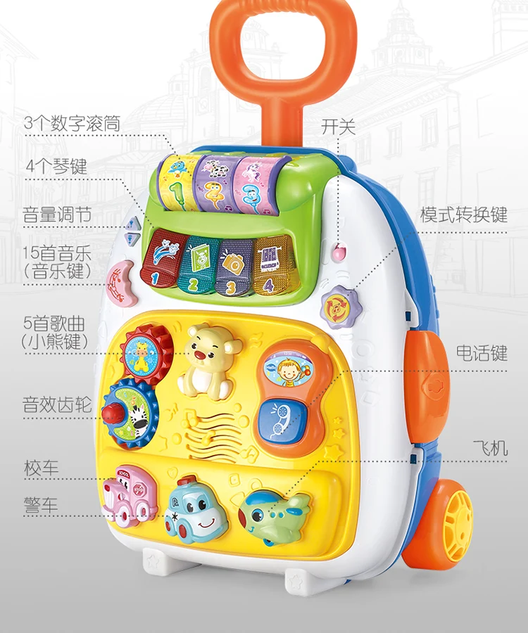 KAWEIDA милый мультяшный Детский чемодан на колесиках музыкальная функция Детская