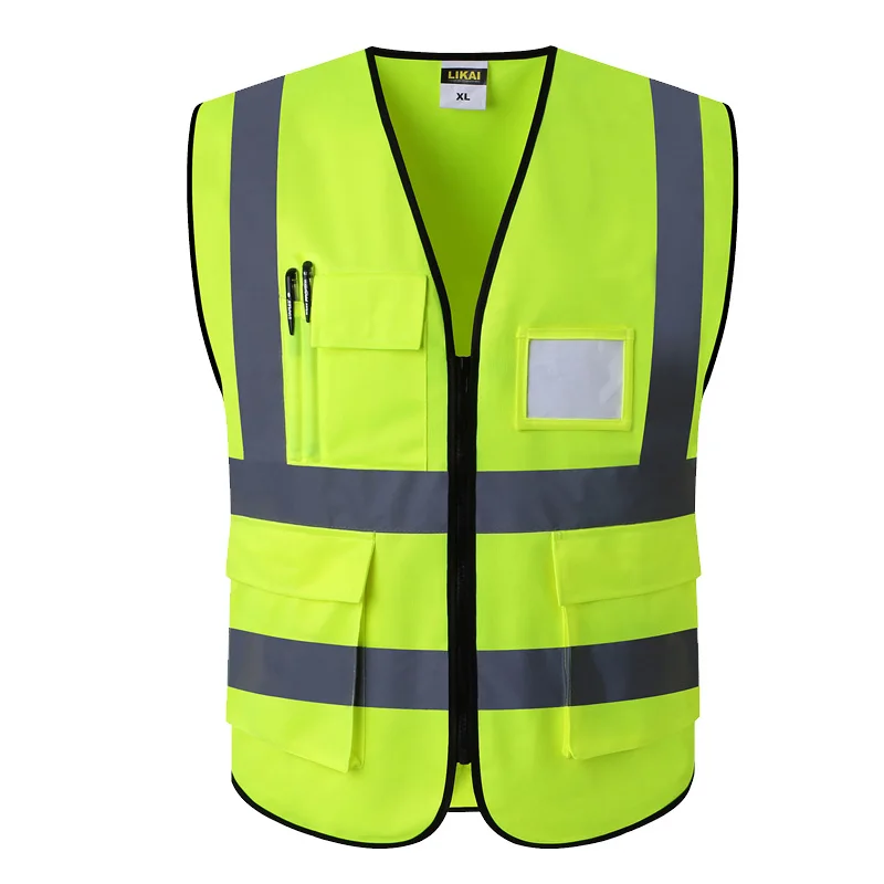 Светоотражающий жилет безопасности с карманами рабочая одежда Hi vis куртка