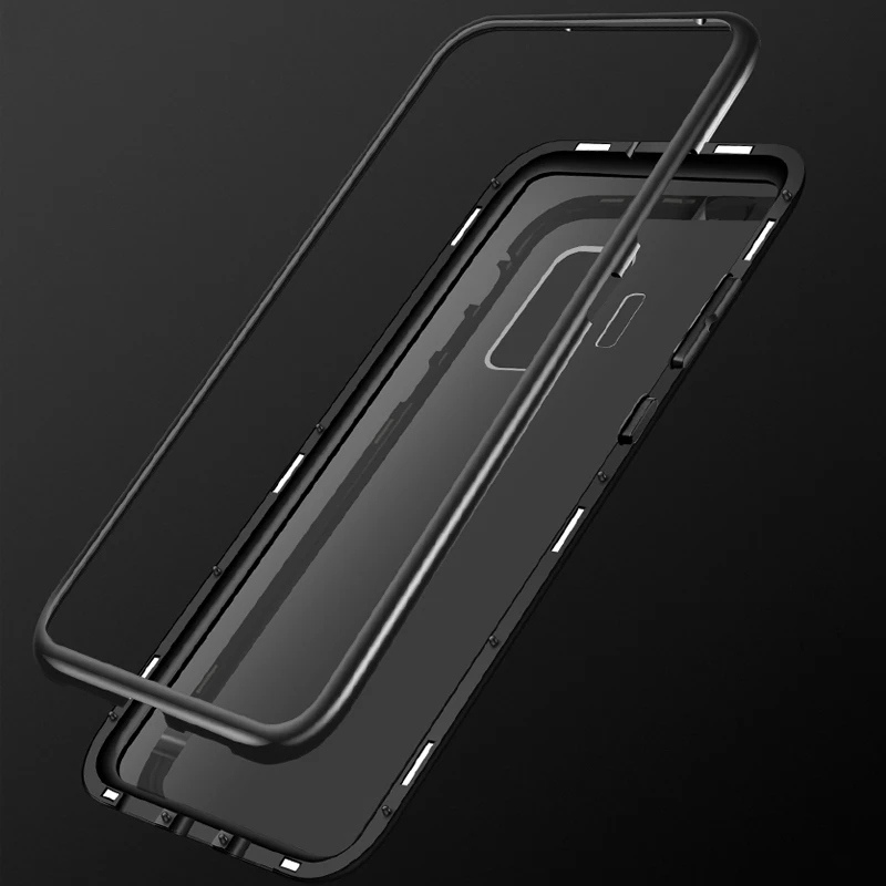 360 магнитный чехол для телефона для samsung Galaxy A50 A70 A30 A60 S10 Plus Note 10 Алюминий металлический бампер S9 S8 M10 M20 чехол Стекло крышка