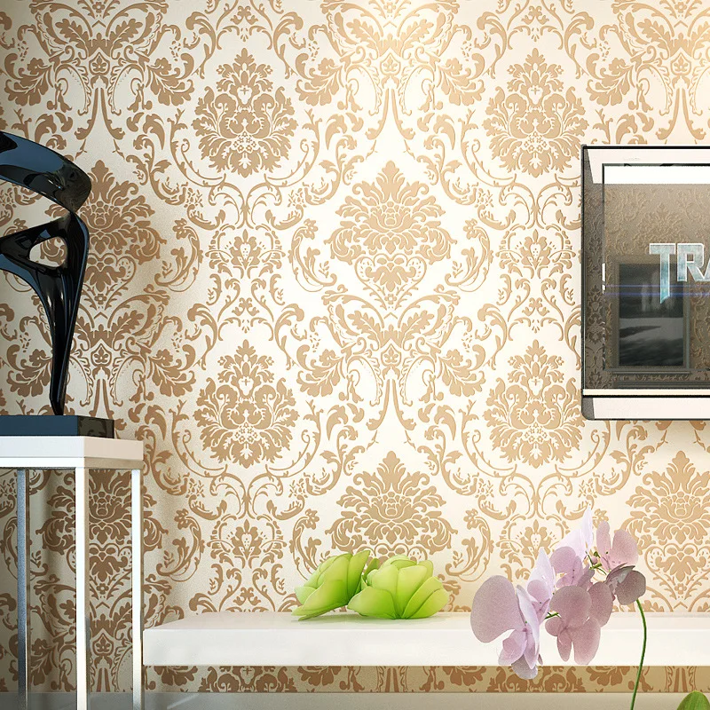 Damask Non-woven Floral Wallpaper Roll For Walls Kids Room Vintage Wall Paper Coverings 10M Home Decor | Обустройство дома