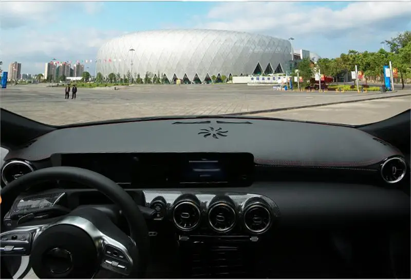 Black Автомобильный Стайлинг приборной панели коврик защитный коврик тенты подушки Чехлы наклейки отделка для Mercedes Benz A Class A180 A200 авто аксессуары - Название цвета: Black