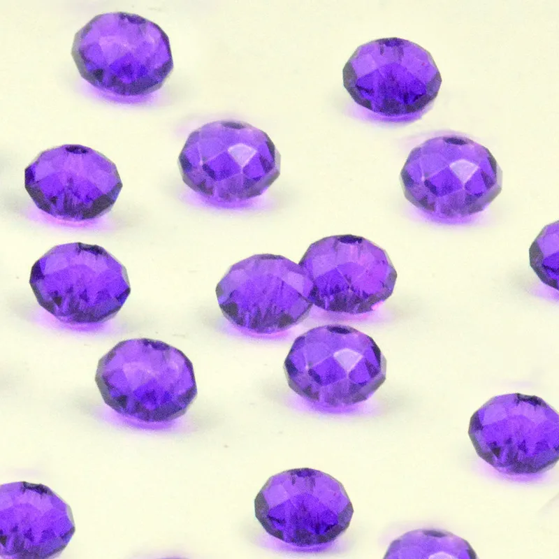 50 шт граненые стеклянные бусины Rondelle фиолетовые Свободные Распорки для