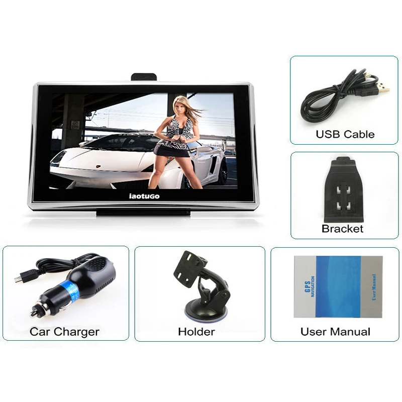 5 &quotMTK Автомобильный GPS навигатор для грузовика 128 м 4G FM MP3 игры обновленные карты