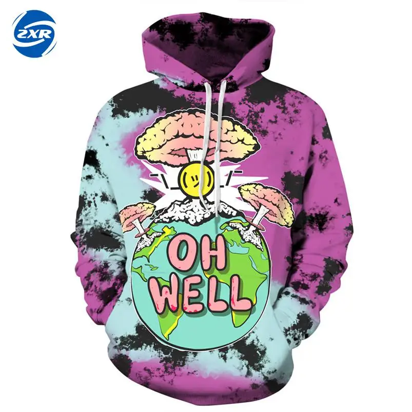 Демисезонный стильные 3d толстовки Для мужчин с капюшоном Толстовки со шляпой 3D