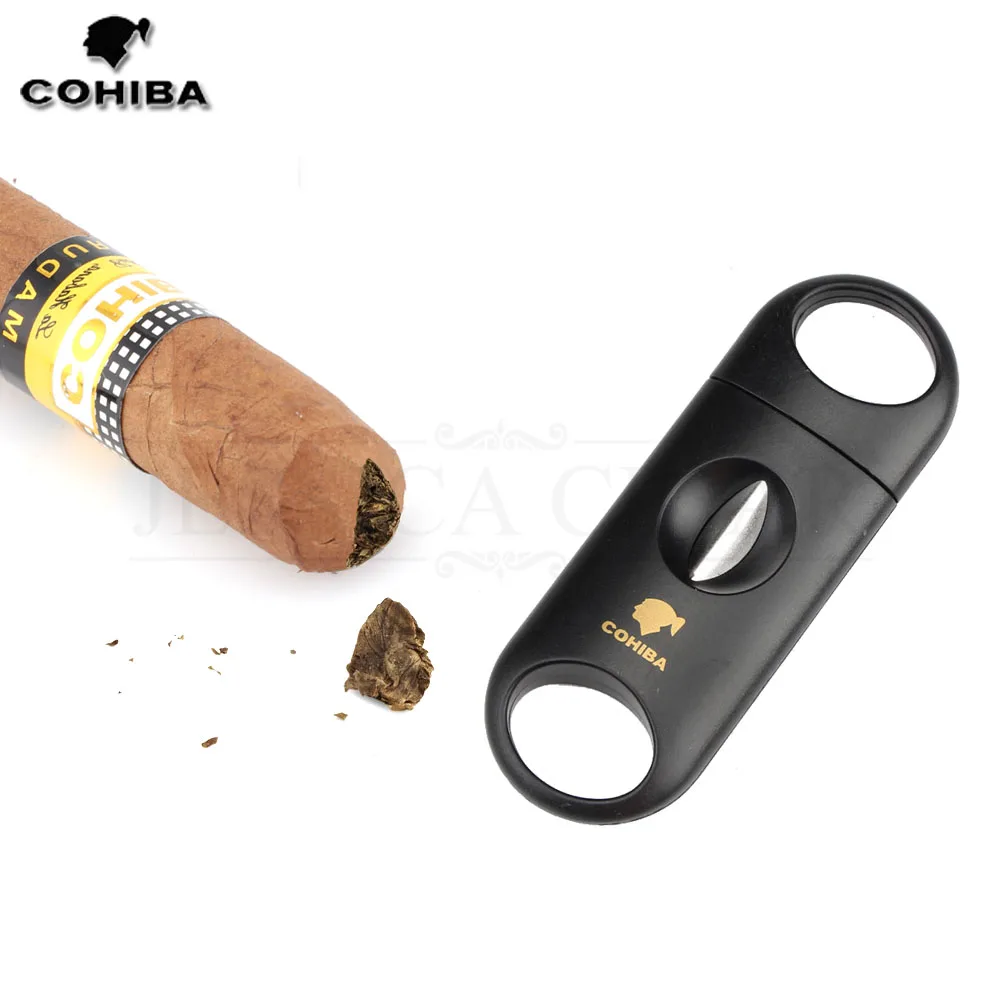 COHIBA пластиковый V образный резак из нержавеющей стали инструмент для резки сигар