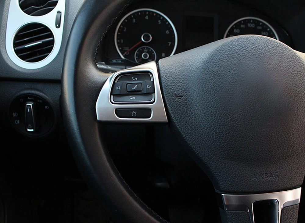 Хромированная накладка на руль, подходит для VW GOLF MK6 PASSAT B7 CC EOS TIGUAN JETTA TOURAN SHARAN CADDY, наклейка, молдинг, украшение