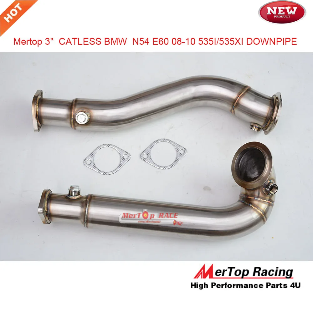 Трубы без косточек MERTOP RACE N54 E60 535I 25HP + 2008 2010 из нержавеющей стали 3 дюйма|Выхлопной