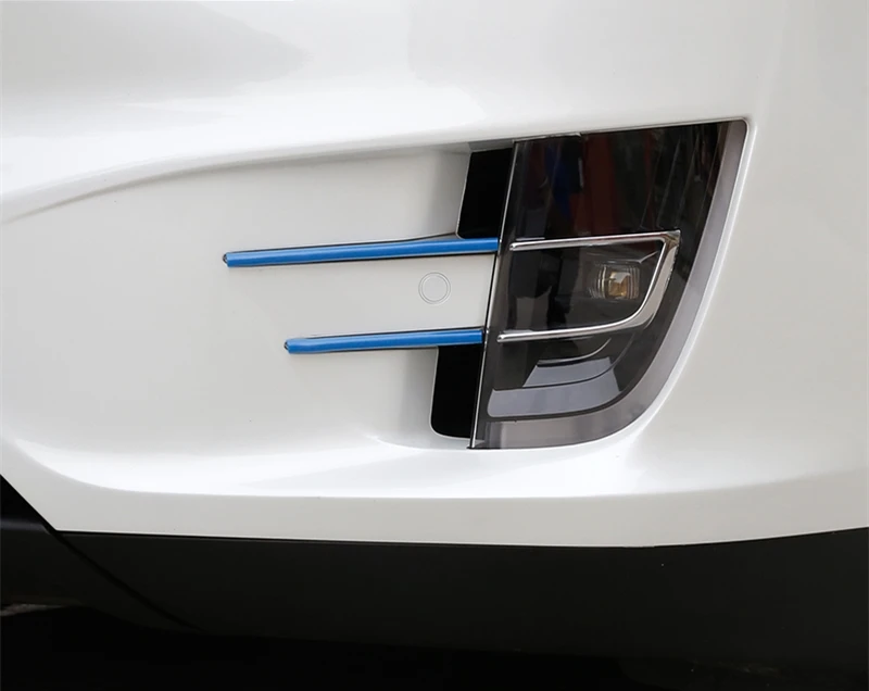 Для TESLA MODELX модель X- 2 шт хром ABS передняя противотуманная фара рамка цветная полоса украшение крышка отделка наружное украшение