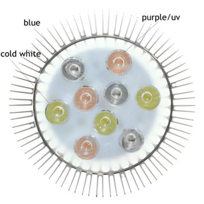 9W E27 PAR38 Светодиодный полный спектр коралловый риф профессиональное освещение
