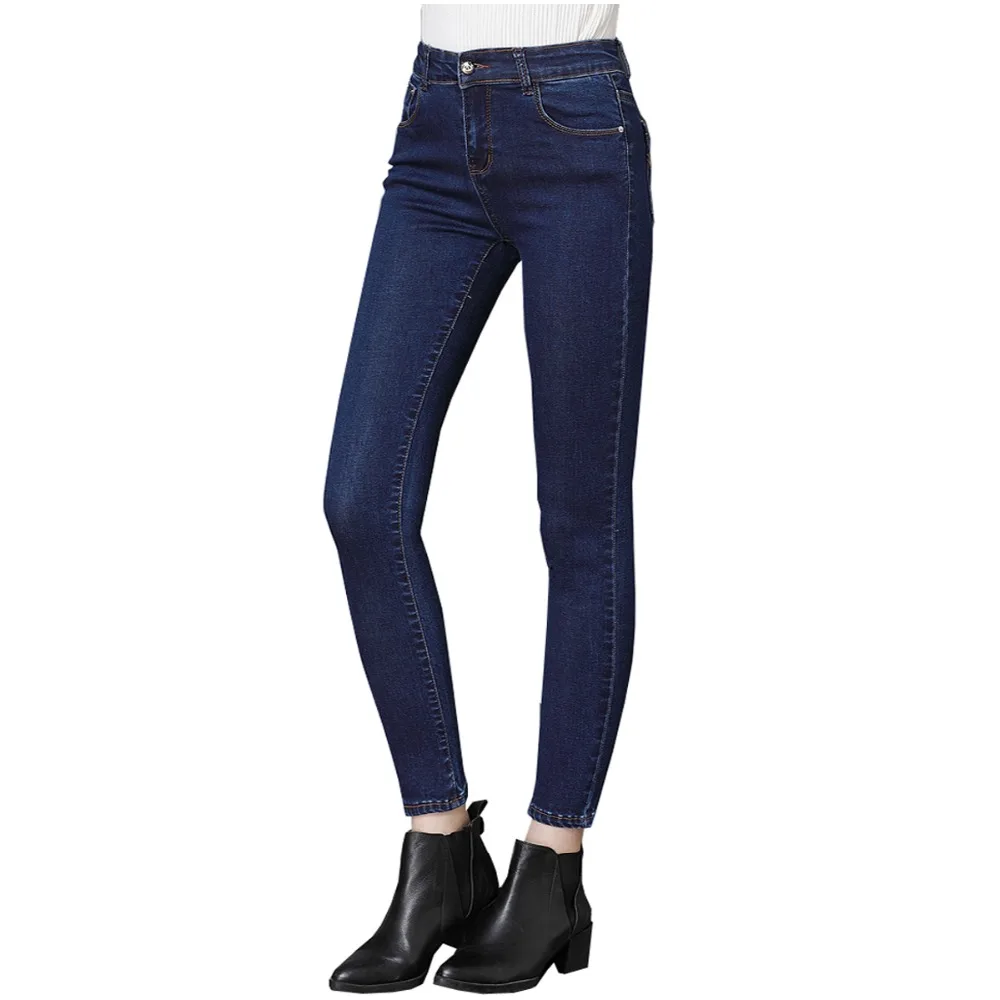 Female 2019 Women Casual Pants Skinny Elastic Full Length Zipper Fly High Waist Trousers Fashion Ladies Pencil Jeans | Женская одежда