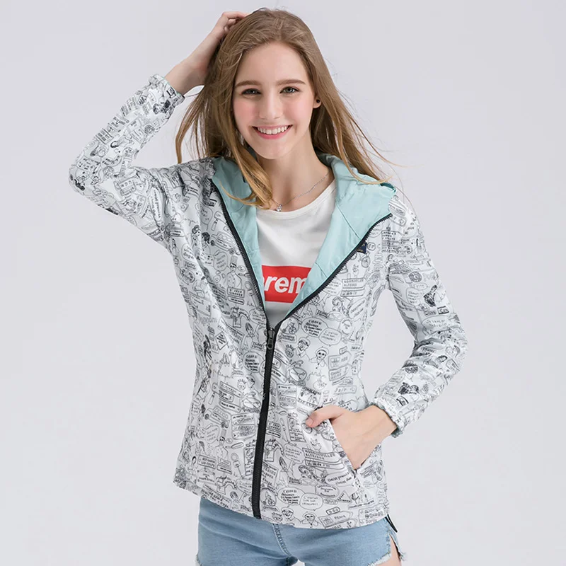 Женская ветровка с капюшоном тонкая верхняя одежда передней и задней частью 1688 com