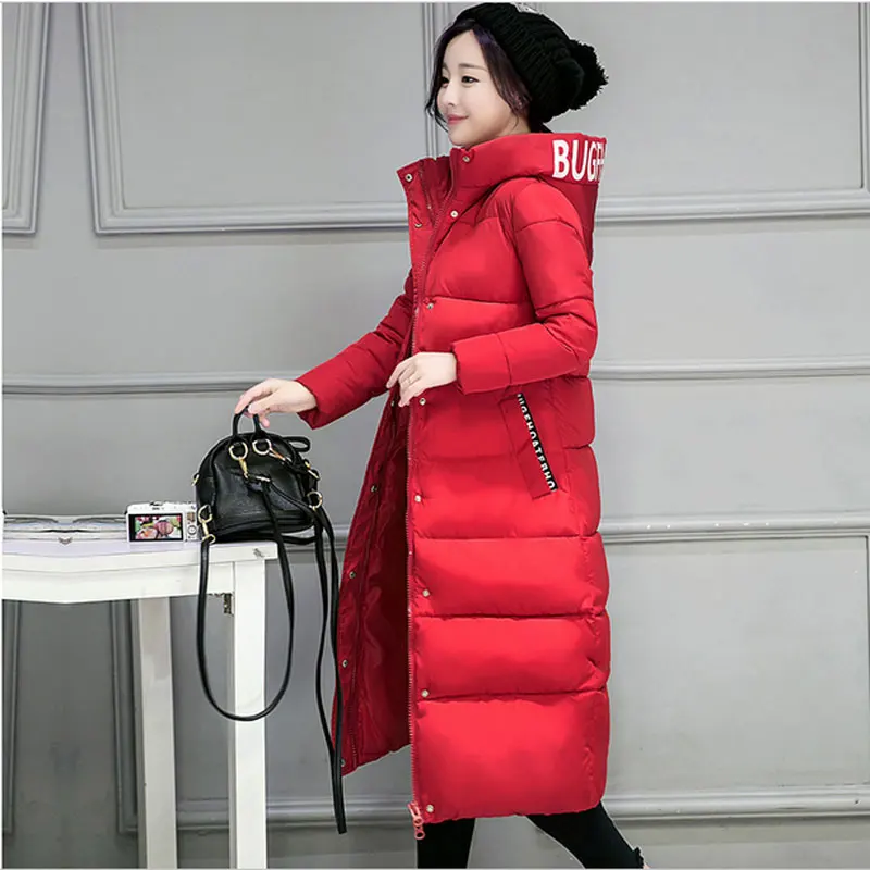 2017 Высококачественная зимняя длинная куртка женское теплое плотное хлопковое