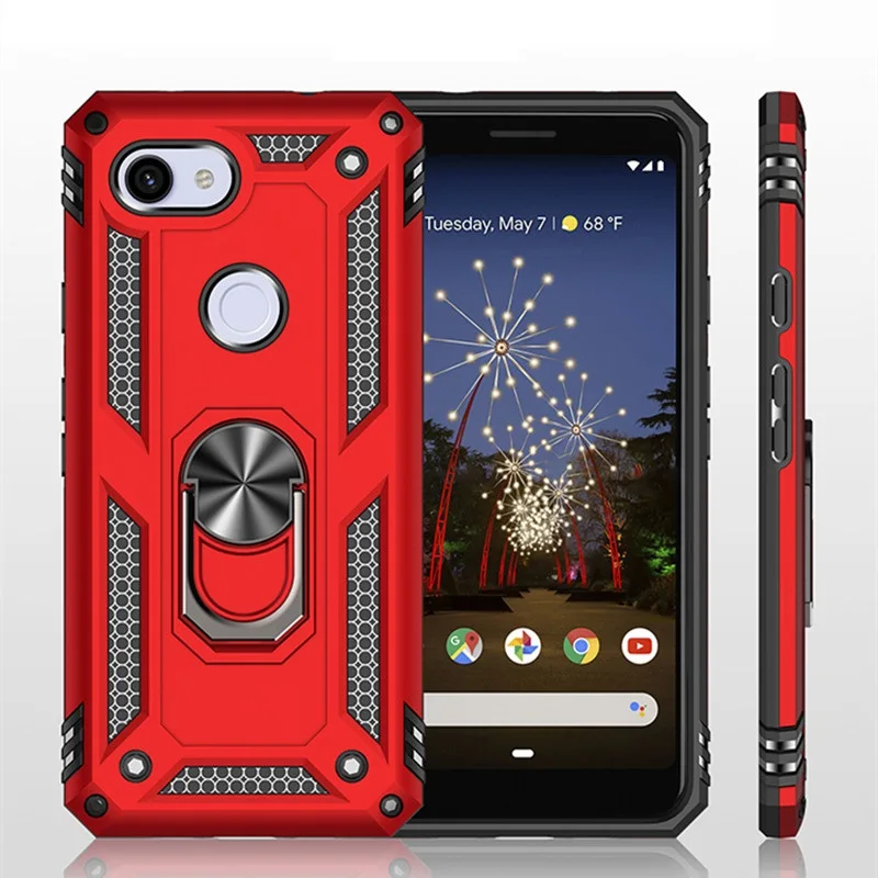 Armor Holder Case For Google Pixel 3A Car Magnetic Phone PC+TPU Shockproof Anti-Fall Back Cover XL | Мобильные телефоны и