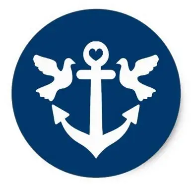 

1.5inch Nautical anchor and white doves wedding stickers