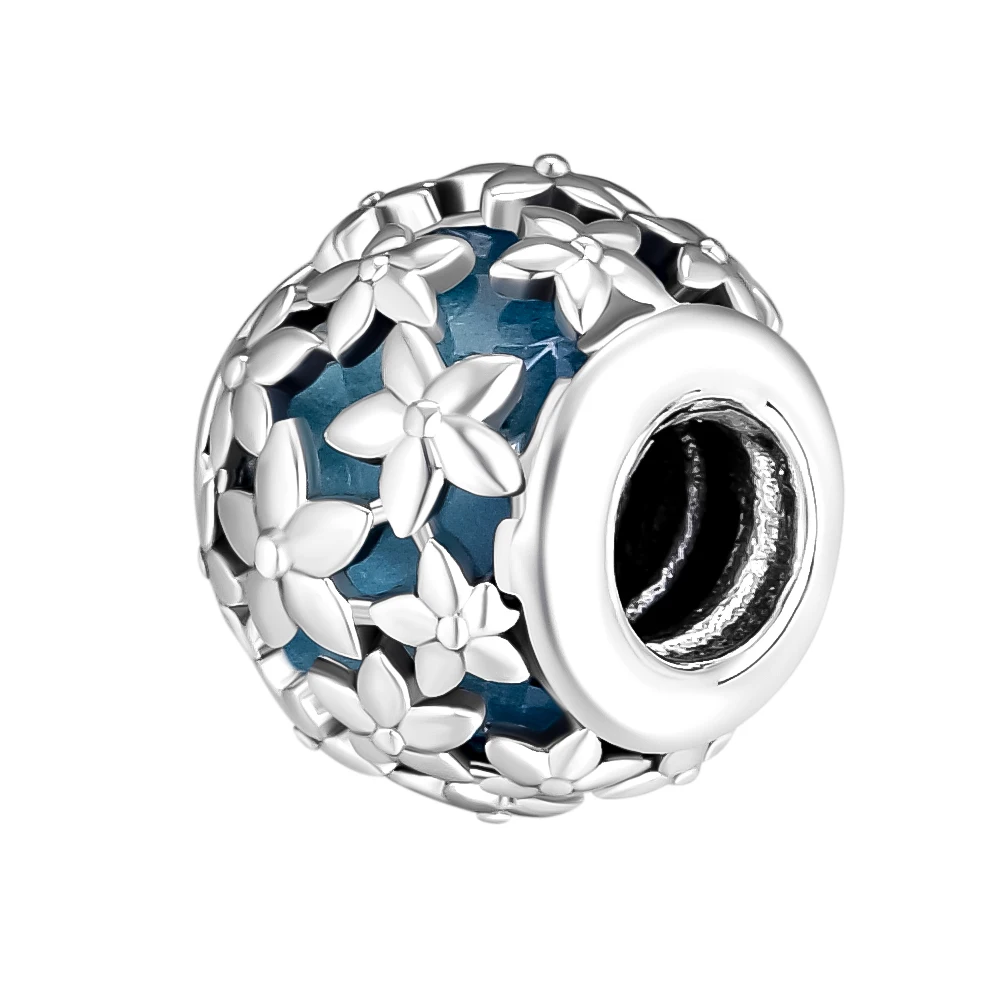 CKK 100% 925 Sterling-Silver Dazzling Daisies Beads Flower Charm DIY Fits for Brand Charms Bracelets Jewelry Making Bracelet | Украшения и