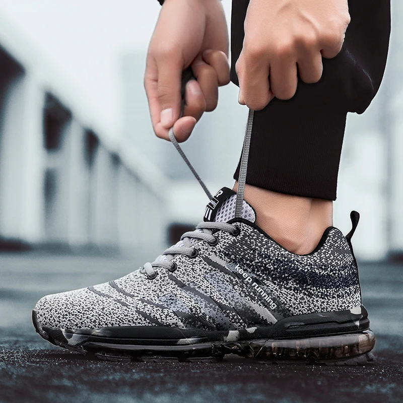 Мужские кроссовки на плоской подошве повседневные из сетчатого материала