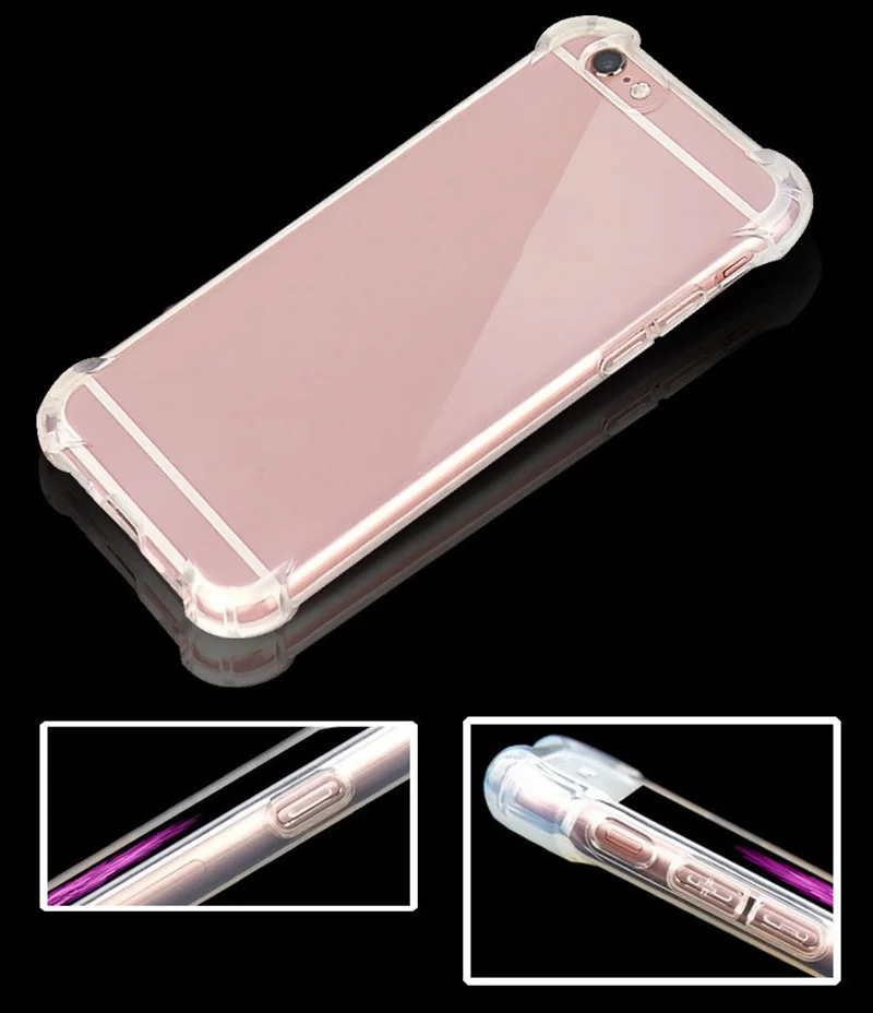 Анти стук ударопрочность Trasparent силиконовый чехол для iPhone 6 6S 7 8 плюс Plus X 10