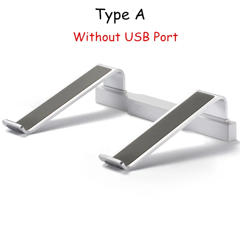 Type A Настольная подставка для ноутбука с 4 usb-портами, алюминиевый Портативный охлаждающий держатель для ноутбука MacBook Air 15,6 дюймов - Цвет: Type A
