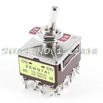 On 2 Way 4PDT запирающий переключатель AC 15A/250V 10A/380V|Выключатели| |