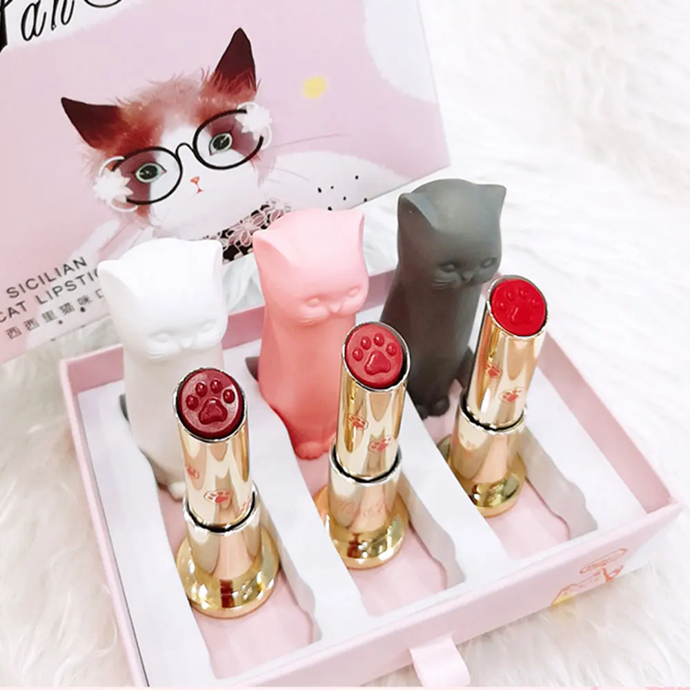 Матовая помада 3 шт./компл. набор для макияжа водостойкий красный бархатный тинт