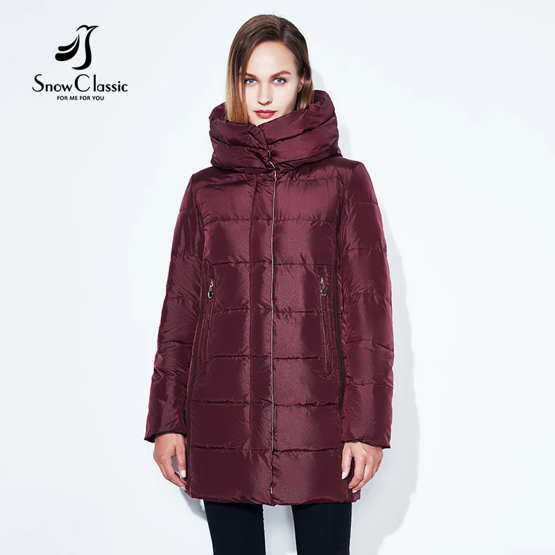 SnowClassic winter jacket women free scarf thick coats female warm parka outwear slim soft solid long jackets high quality 2018 | Женская
