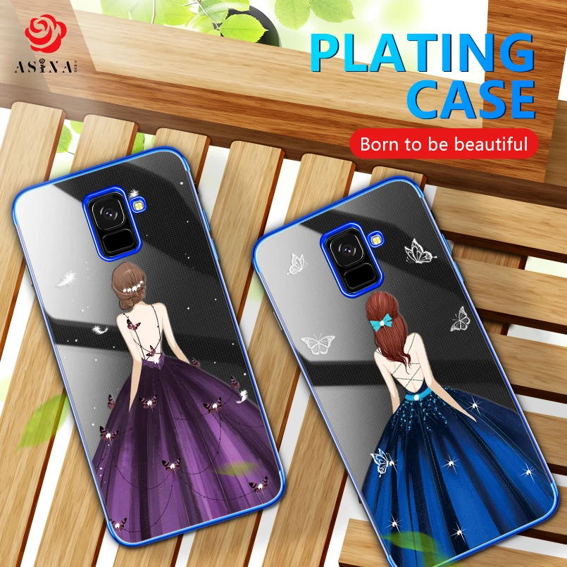 ASINA Transparent Case For Samsung Galaxy A8 2018 Soft TPU Luxury Clear Cover Plus Bumper Funda Coques |