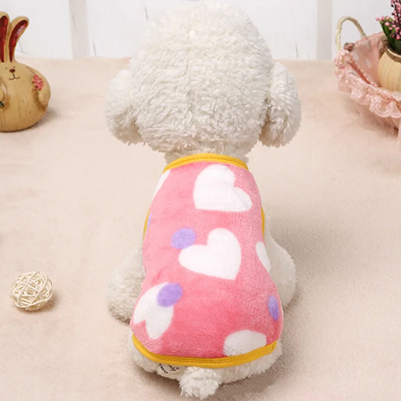 Зимняя теплая одежда для собак маленьких кошек мягкий флисовый жилет щенков