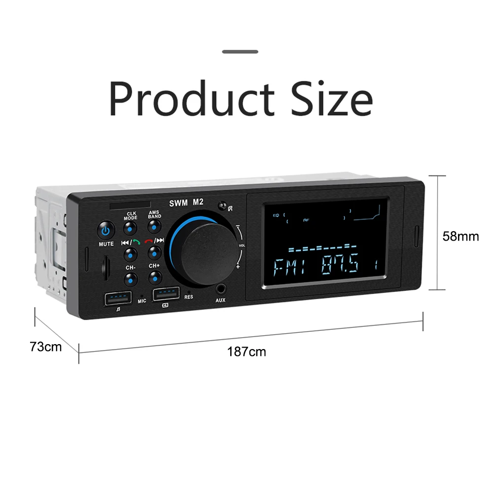 Автомагнитола SWM M2 с Bluetooth FM-радио 60 Вт mp3-плеер USB TF-карта 3 5 мм AUX громкая связь