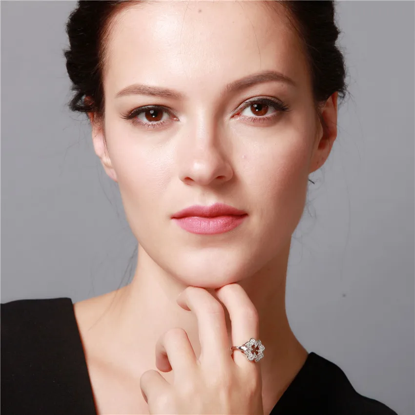 Винтажное свадебное ювелирное изделие Joyas из циркона кольцо с цветком для женщин