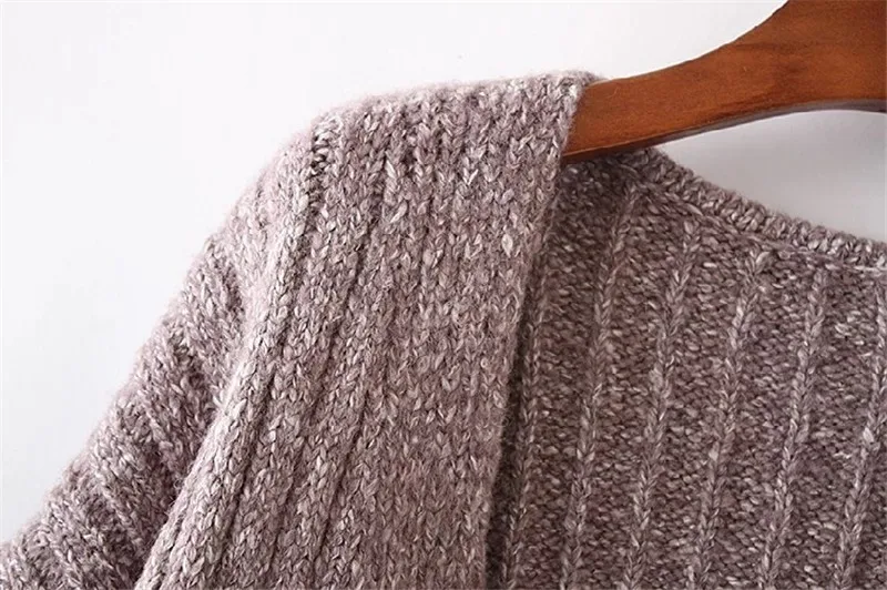 Autumn Winter Cardigan Loose Striped Jacquard Sweater 2019 Long Lantern Sleeve Knitted Tops Women Sweaters |
