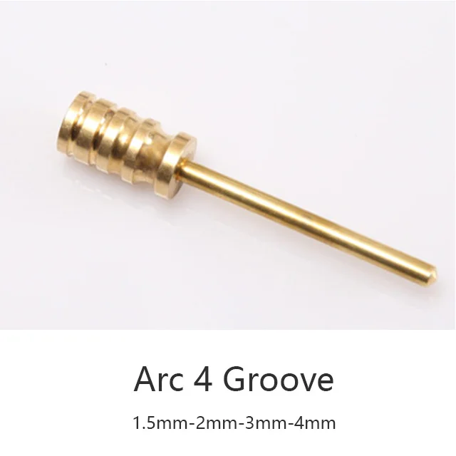 arc 4 groove Кожа Чистая латунь паяльник наконечник для сжигания края украшения ручной работы кожа пирография инструменты комплект электрический - Цвет: arc 4 groove