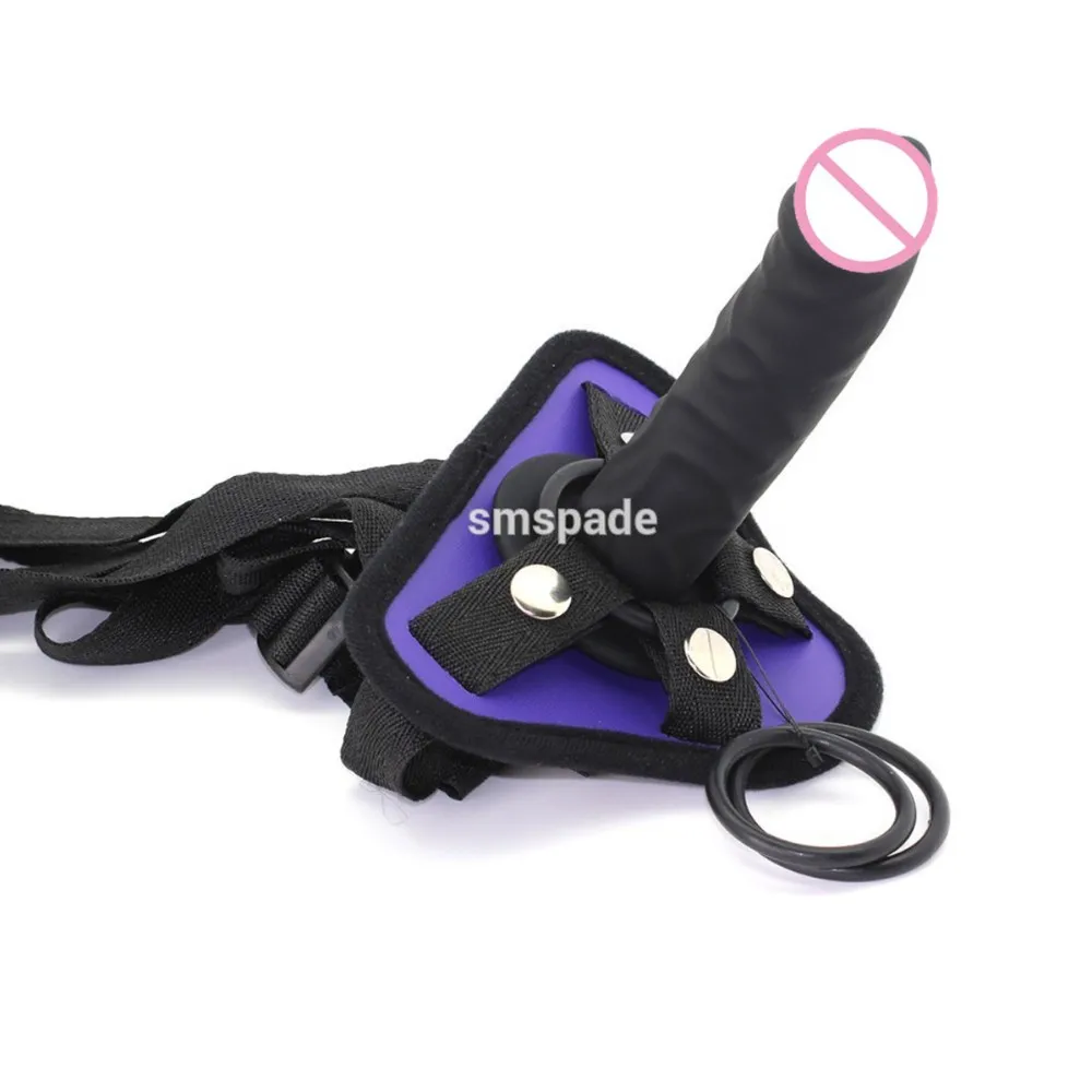 SMSPADE 130*35 мм пурпурный фаллоимитатор на ремешке ремешок женском для большого