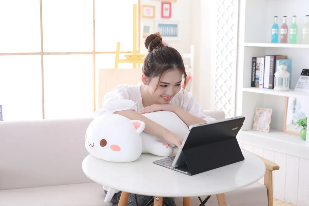 1 шт. 35/50/65 см Kawaii Лежа кошка плюшевые игрушки милый Кот кукла одежда с принтом с животными, мягкая подушка мультфильм подушки для детей Рождественский подарок