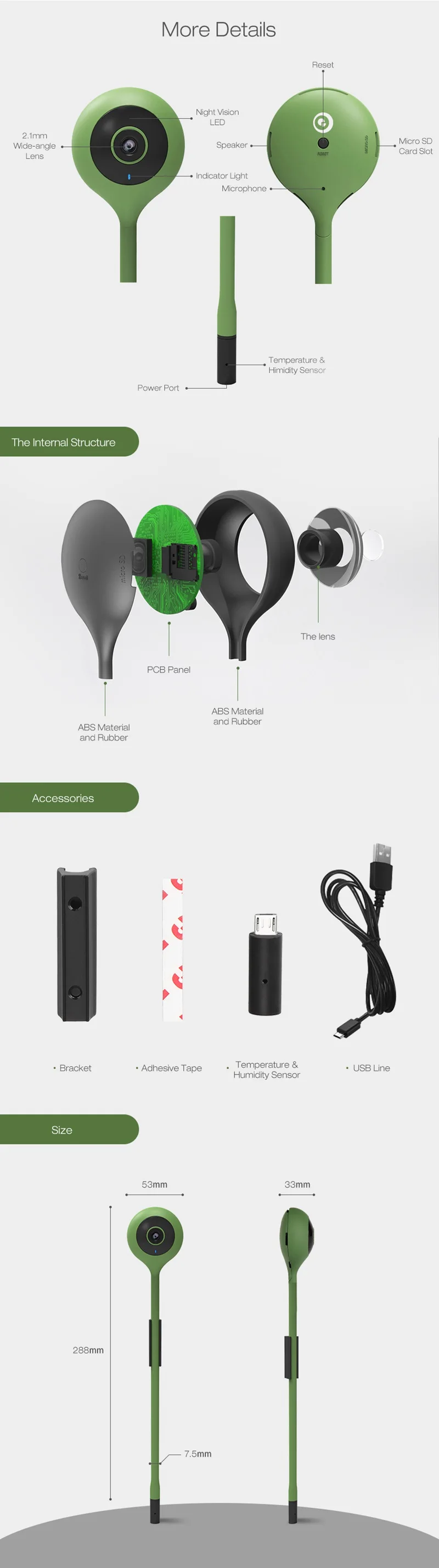 Digoo DG-QB01 мини Гибкая 720 P IP Камера 2,1 мм объектив Беспроводной WI-FI Ночное видение двусторонней говорить умный дом видеоняни и Радионяни