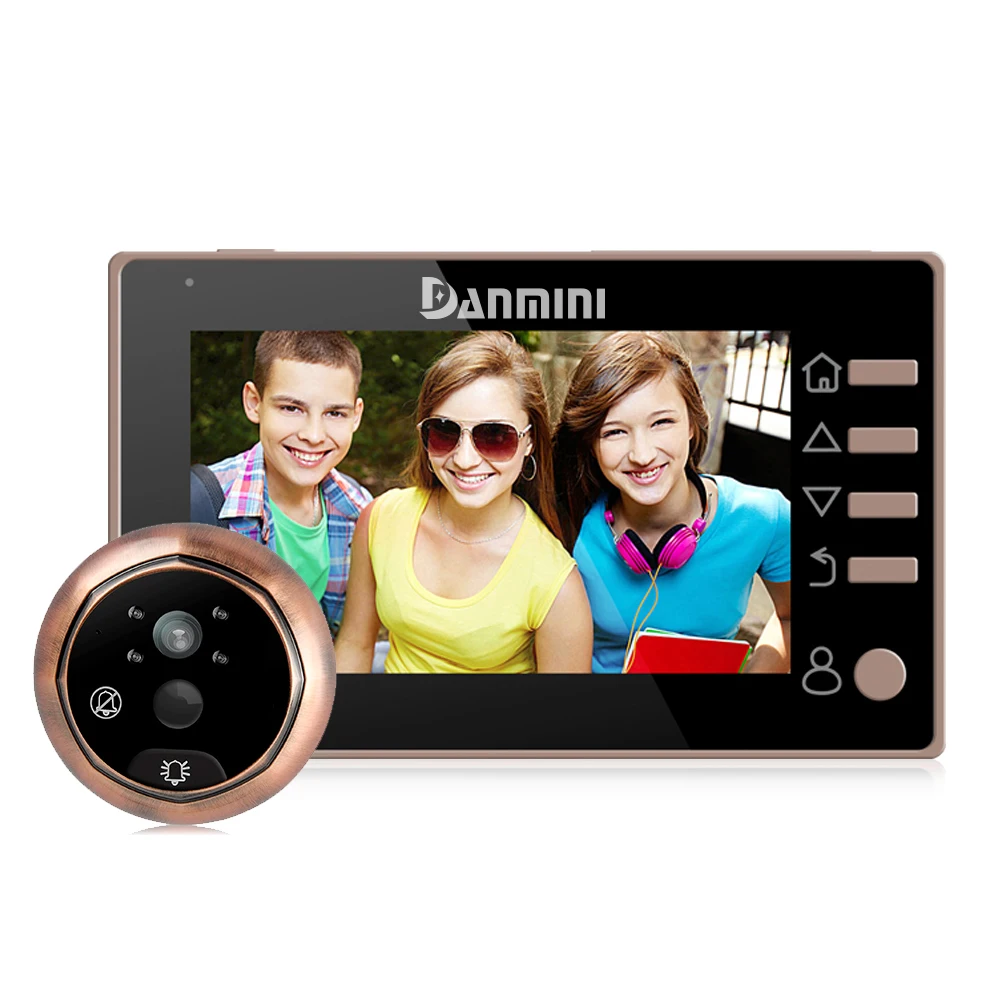 Danmini 4.3 &quotвидео глазок ПИР обнаружения движения видео Дверные звонки цифрового