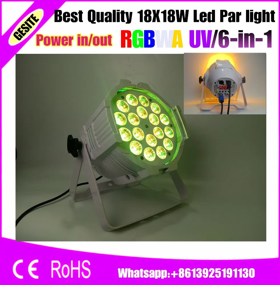 2 шт./лот черный свет с 18 светодиодами ватт RGBWA UV 6в1 шт|black light|stage lightled uv stage light |