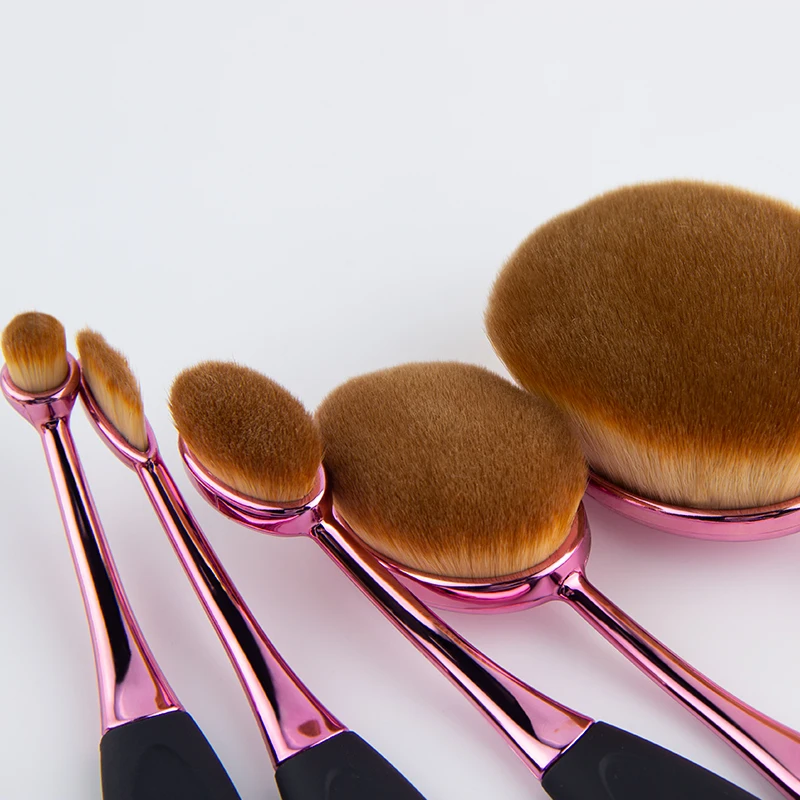 Anmor 5pcs Oval Makeup Brush Professional Set Purple Color Foundation Powder Eye Shadow | Красота и здоровье