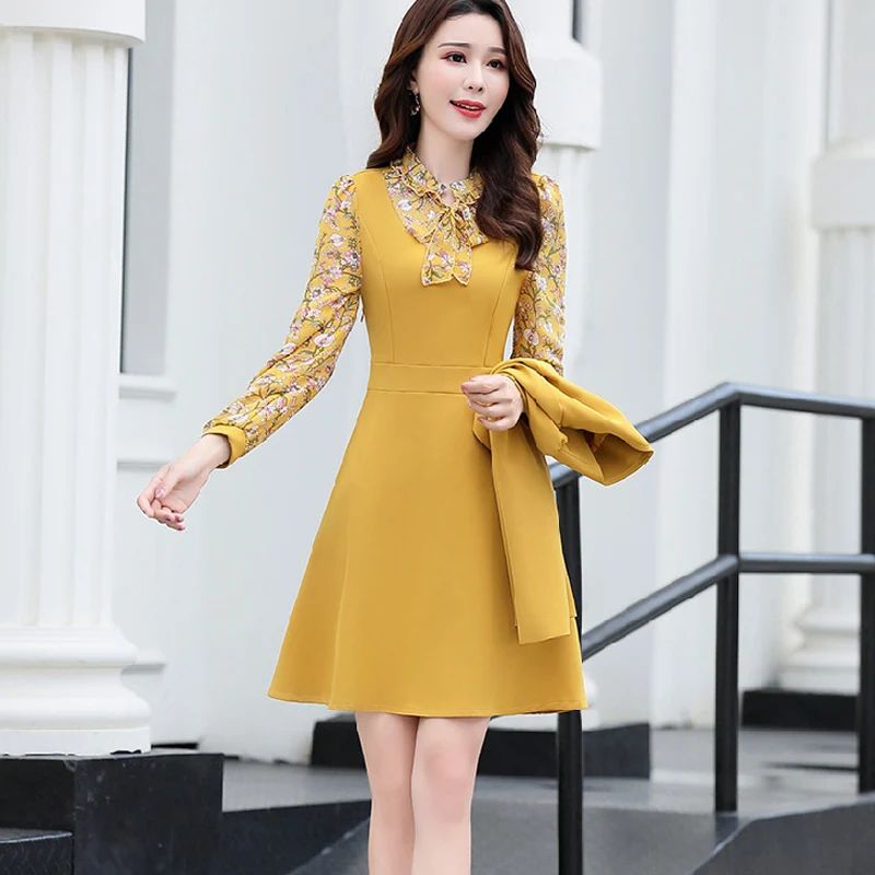 Autumn small fragrant fashion suit 2018 spring and autumn wear new Korean version temperament long dress female Two Piece | Женская